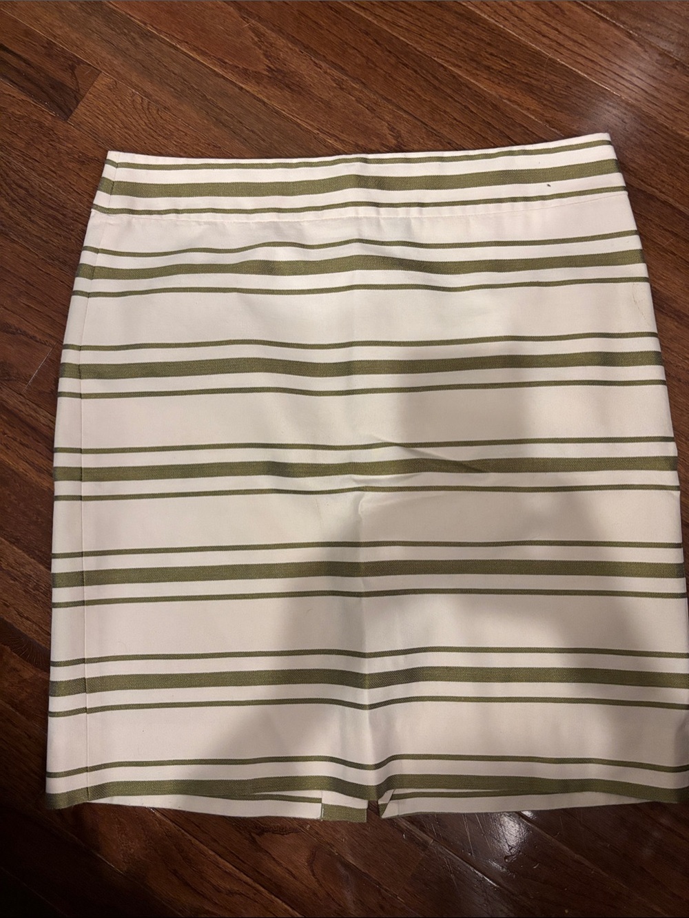 J. Crew Olive & Cream Striped Skirt